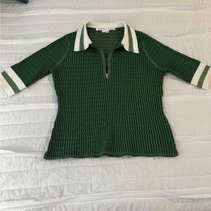 Ready for spring! Quarter zip lightweight sweater from Veronica Beard.